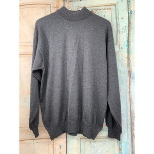 Paolo Mondo Mens Gray Sweater Large Marino Wool